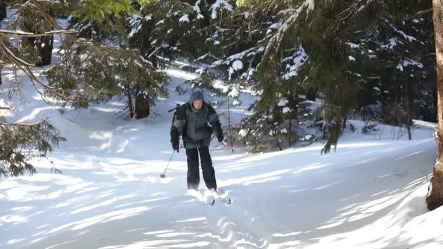 Hiker in ski trip