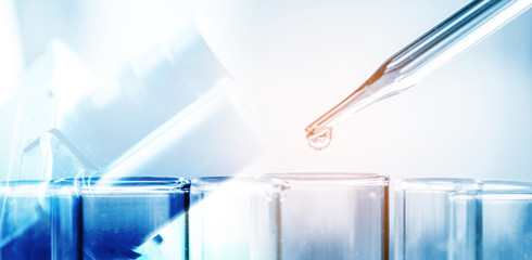 Science laboratory test tubes , laboratory equipment