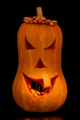 Naklejka premium Halloween pumpkin Jack O'Lantern head