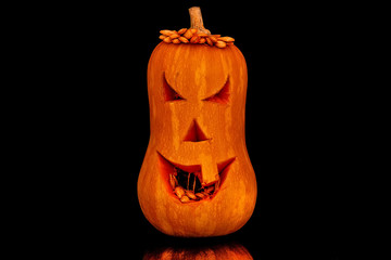 Naklejka premium Halloween pumpkin Jack O'Lantern head
