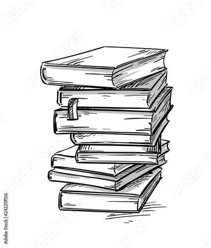 &quot;Heap of books, vector drawing&quot; Stock image and royalty-free vector