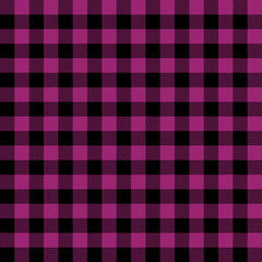 Magenta and Black Buffalo Plaid Seamless Pattern - Classic buffalo style plaid design