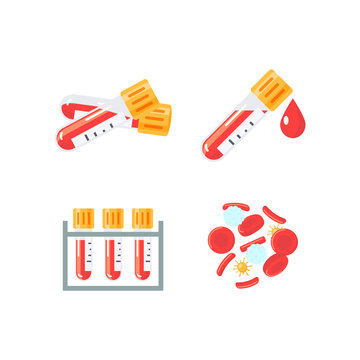 Vector Medical Icons For Blood Test Infographic