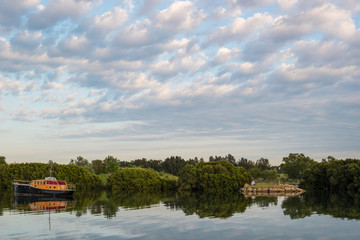 Obraz premium landscape with river and clouds