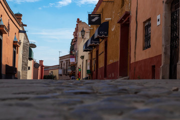 Calles de Peña de Bernal México, pueblo mágico. 