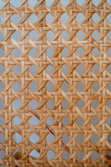 Backrest wicker chair, geometric shapes