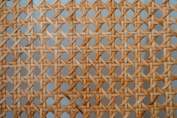 Backrest wicker chair, geometric shapes