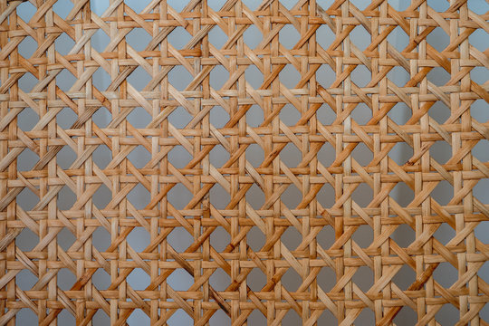 Backrest wicker chair, geometric shapes