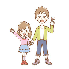 子供　2人　全身