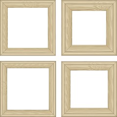 set of wooden frames with transparent space insert