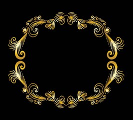 Decorative frame composition with, flowers, ornate elements in doodle style. Floral, ornate, decorative design elements