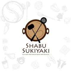 shabu sukiyaki logo icon graphic japanese buffet restaurant
