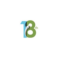 18 Year Anniversary Vector Template Design Illustration