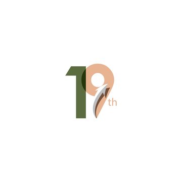 19 Year Anniversary Vector Template Design Illustration