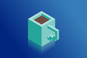 Coffee cup isometric vector illustration