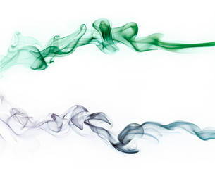Fototapeta na wymiar Set of abstract colorful wave smoke