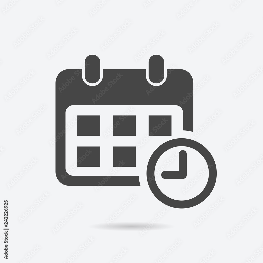 Aufkleber Event schedule icon flat style isolated on background. Event schedule sign symbol for web site and app design.