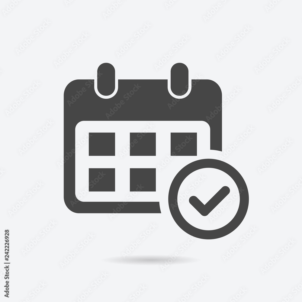 Poster Event schedule icon flat style isolated on background. Event schedule sign symbol for web site and app design.