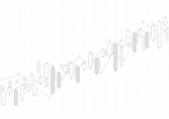 Business candle stick graph chart of stock market investment trading on white background design. Bullish point, Forex, Trend of graph. Vector illustration