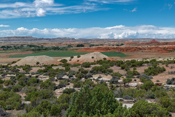 Obraz premium A landscape of the Bighorn Canyon National Recreation Area in Wyoming and Montana, USA