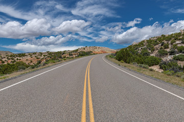 A road leading into the Bighorn Mountain Recreation Area in Northern Wyoming.