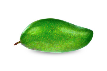 Green mango isolated on white background. With clipping paths.