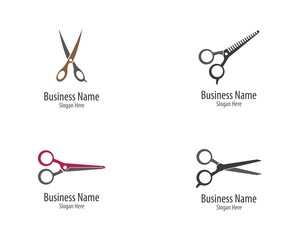 Scissors Logo Icon template vector illustration