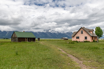 Fototapeta na wymiar Historic Moulton Barn in Grand Teton National Park, Wyoming, USA