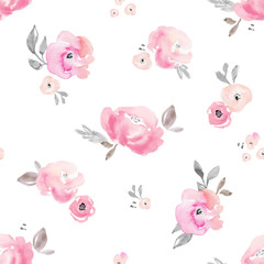 Obraz premium Light Pink Blush Pastel Floral Background Pattern. Flower Pattern.