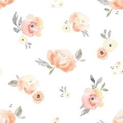 Light Pink Blush Pastel Floral Background Pattern. Flower Pattern.