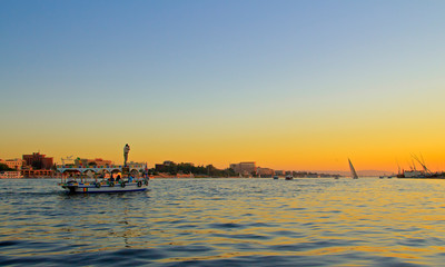 Beautiful Sunset in Egypt on the beach.