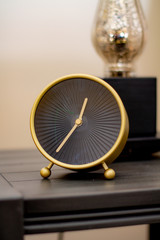 gold clock front faced