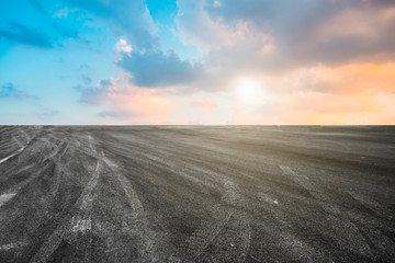 Fototapeta premium Air highway asphalt road and beautiful sky scenery