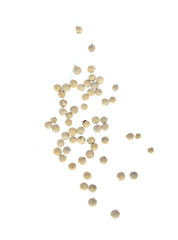 Top view of white Pepper seeds on white background