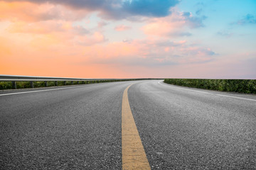 Air highway asphalt road and beautiful sky scenery