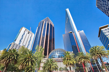 Mexico City, Mexico-10 December, 2018: Mexico City Financial center district close to Paseo De...