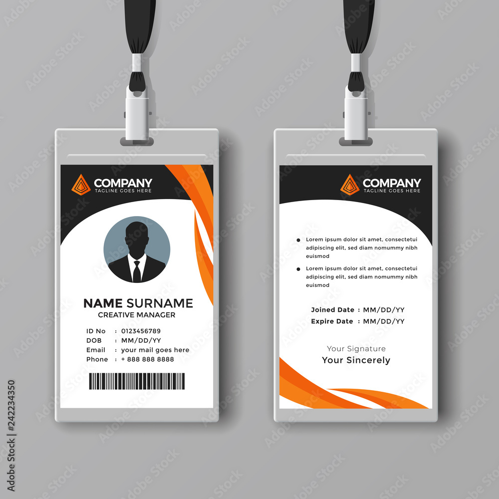 Wall mural Corporate ID card design template