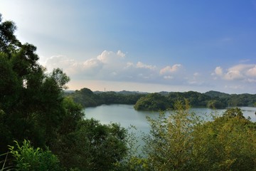 Fototapeta na wymiar Beauty of the reservoir,Hsinchu,Taiwan