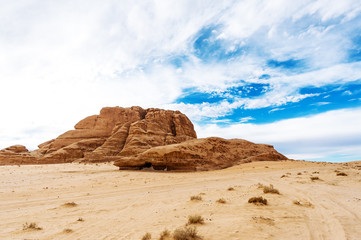 Fototapeta na wymiar Wadi Rum desert, Jordan, The Valley of the Moon.