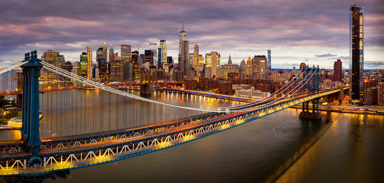 Panorama of Brooklyn bridge