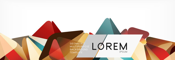 3d card on light backdrop. Abstract triangle pattern. Futuristic geometric background.