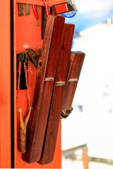 Carpenters are using tools with wood working furniture.