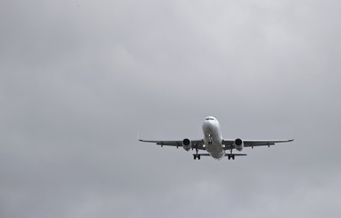 airplane in the sky while takeoff ,landing