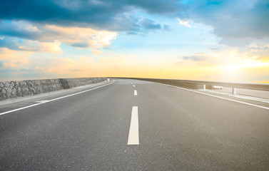 Fototapeta premium Air highway asphalt road and beautiful sky scenery