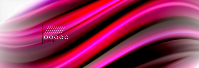 Abstract wave lines liquid fluid rainbow style color stripes background. Artistic illustration for presentation, app wallpaper, banner or poster