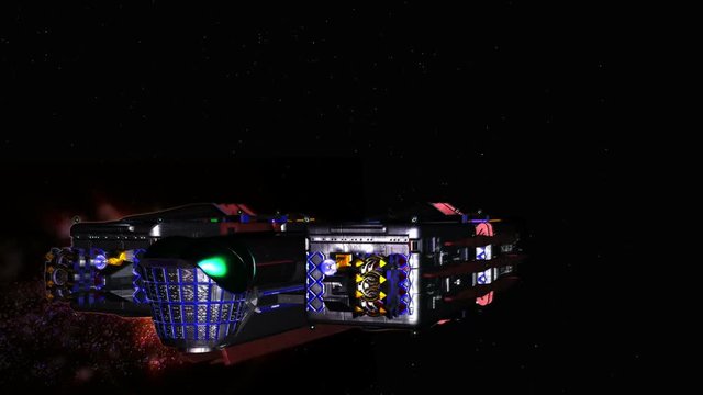 A Spaceship Near a Nebula