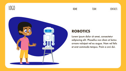 Robotics Science Club. Kid Workshop Flat Landing.