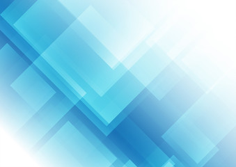 Abstract square shapes on blue background
