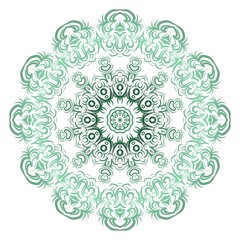 Green gradient color Mandala. Vector illustration.