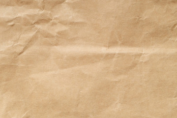 Brown crumpled paper texture for background.